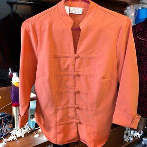 Women's Vintage Button-Up Blouse~Kathy Lee Stretch~Size 10~Burnt Orange